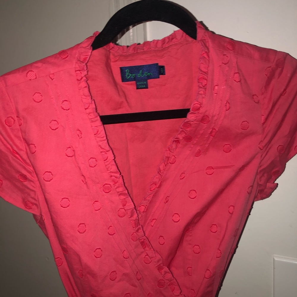 Borden Pink polka dotted wrap around waist-tie dress - Picture 6 of 6